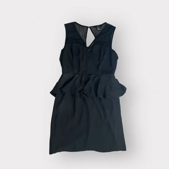 Forever 21 | Dresses | Forever 2 Black Mesh Sweetheart Peplum Dress |  Poshmark